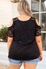 Immagine di PLUS SIZE FLORAL LACE COLD SHOULDER TOP